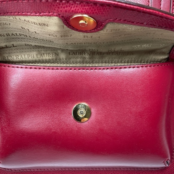 New Lauren Ralph Lauren RLL Red LeatherTote - Picture 7 of 11